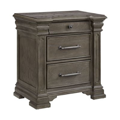 Kings Court 3-Drawer Nightstand (Sliding Top) in Grey Angle.jpg